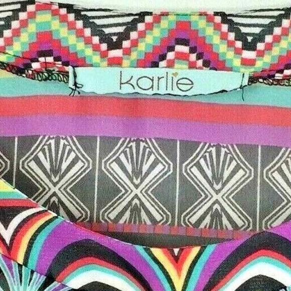 Karlie‎ Top Womens Small Sheer Batwing Sleeves Boho Crop Blouse - Picture 4 of 6